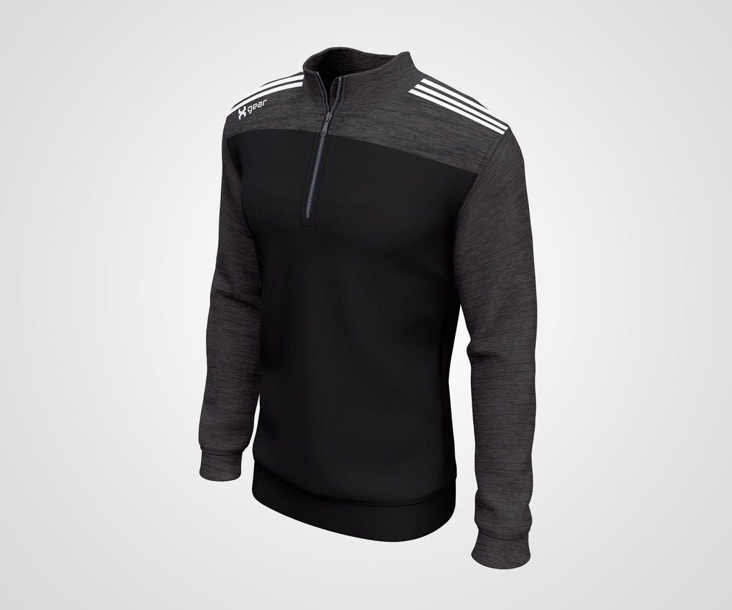 1/4 Zips - Black White Stripes