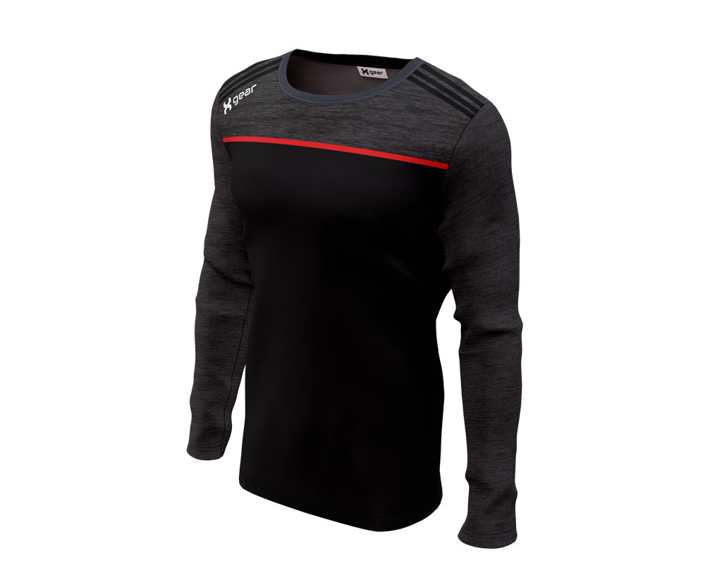 Sweatshirt - Black RedTrim with Blackout Stripes